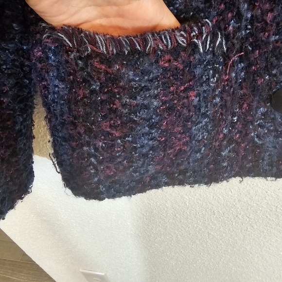 Chico's Design Size 1 Fuzzy Knit Acrylic Jacket Made in USA - Picture 6 of 8